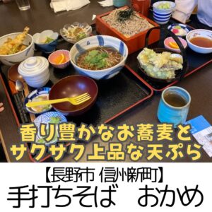 【長野市 信州新町】手打ちそばおかめ ~広くて快適なお店でおいしいお蕎麦と天ぷらを~